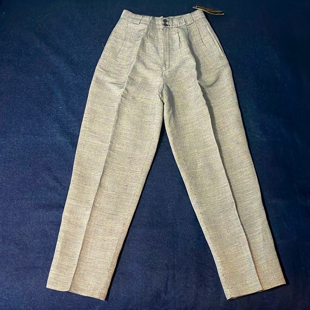 NWT Vintage Giorgio Saint Angelo Pleated Houndstooth Trousers/ Pants